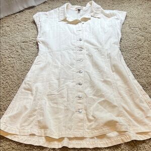 Universal Thread White Button-Front denim Dress